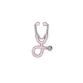 Broche stéthoscope en émail rose avec bordure en métal argenté pour soignants - Stéthoscope Argent Rose (XZ1502)
