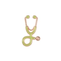Broche médicale en émail vert menthe et forme de stéthoscope en or rose pour médecins - Stéthoscope Or Rose Vert (XZ1503)