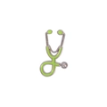 Broche stéthoscope créative en émail vert avec bordure en métal argenté épinglette - Stéthoscope Argent Vert (XZ1504)
