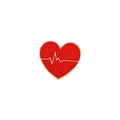 Broche médicale en émail avec un cœur rouge et une ligne d'ECG dorée élégante - Cœur Rouge ECG (XZ4333)