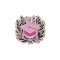 Pink graduation cap enamel pin with floral accents and gold finish trim for Class of 2025 - Pink Flower Doctor Hat Style (QHXZ3598)