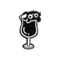 Insigne en émail chat noir mignon dans un verre à vin, broche créative en métal pour sacs - Chat dans un Verre à Vin (QHXZ072)