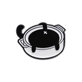 Pin's en émail chat noir mignon dans un bol blanc en métal de haute qualité - Chat dans une Marmite (QHXZ073)