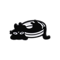 Épingle émaillée chat noir avec contours blancs dans un design mignon minimaliste - Macaron Chat (QHXZ075)