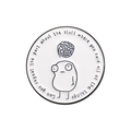 Cartoon monster enamel pin with black lines and humorous quote on white background - Confused Cartoon Character (QHXZ2455)