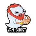 Spilla smaltata Van Ghost con fantasma Van Gogh, tavolozza e barba rossa creativa - Figura VAN GHOST (QHXZ5294)