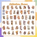 Detailed collection of 48 creative cartoon horse head stickers for luggage and planners - Funny Abstract Horse Expressions