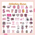 Set di 50 adesivi rosa a tema soldi e cartoni animati per laptop e diari stile girl power - Simbolo del Denaro Rosa / 50 fogli/confezione