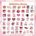 Collection détaillée de 50 autocollants roses de la Saint-Valentin avec des illustrations - Style Bookish Saint-Valentin 2 (YCK500)