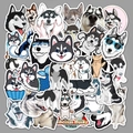 50 adesivi impermeabili Husky siberiano per valigie, skateboard e laptop - Serie Siberian Husky