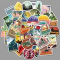 50 autocollants de voyage vintage pour valises avec motifs Londres, Égypte et Tokyo - Style de Monument de Voyage Mondial
