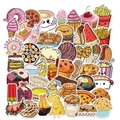 Gros plan de 50 autocollants de nourriture étanches pour décoration de valise et pc - HT045 Style Nourriture Mignonne 2