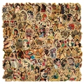 100 pegatinas de tatuaje marinero retro para maletas y monopatines estilo vintage - 100 Hojas Estilo Náutico Vintage (HT170HT171)