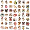 Variety pack of 50 waterproof cartoon Pug dog stickers for laptop and phone decor - Pug Style 2 (HT101)