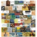 50pcs world art masterpiece stickers featuring Van Gogh and Da Vinci oil paintings - 50 Sheets