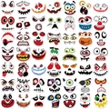 Collection of 50 colorful Halloween monster face stickers for spooky holiday decoration - Halloween Pumpkin Expression Stickers
