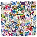 Set di adesivi artistici con farfalle e fiori per laptop e decorazioni fai-da-te - Tema Farfalla Fiore Diario Letterario