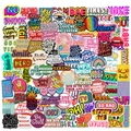Set of 100 colorful English motivational stickers for laptop and water bottle decoration - English Quotes Set