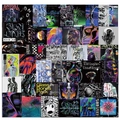 Set of 40 trendy acid graphics stickers for waterproof luggage and skateboard decoration - Acid Style Graffiti Set