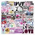 Lot de 50 autocollants de pom-pom girl imperméables pour valises et décoration de PC - Série Cheerleading