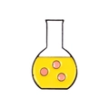 Spilla creativa in smalto a forma di pallone chimico con liquido giallo e bolle - Stile Matraccio Giallo (CC1244)