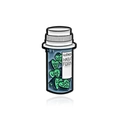 Creative blue capsule pill bottle enamel brooch with green love me heart candies - Drip Oil Pill Bottle Brooch (CC871)