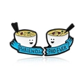 Cartoon Pho bowls enamel pins set with smiling faces and Phriends Pho Ever text - Smiling Pho Bowl Style (CC877)