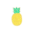 Cartoon Ananas Emaille Anstecknadel in Gelb und Grün mit Eat Your Fruit Slogan - Ananas-Textstil (CC603)