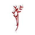 Squisita spilla a ramo rosso con perle a goccia e finitura opaca per abbigliamento trendy - Cc1033