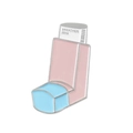 Spilla creativa in smalto per inalatore d'asma in rosa e blu con scritta Breather - Inalatore Rosa Blu (CC1015)