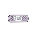 Épingle en émail en forme de pansement violet et blanc avec lettrage CALM - Style Slogan CALM (CC780) / Lavande