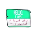 Spilla in smalto bianco e verde Hello My Name Is con design a lettere creative cartoon - Verde Menta (CC1443)
