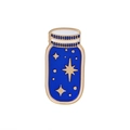 Creative blue starry night drifting bottle enamel pin with gold stars and white cap - Starry Sky Bottle (CC1215)