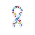 Spilla a nastro con impronte di zampe arcobaleno e scritta RESCUE blu bianco - Stile Impronta di Zampa RESCUE (CC007)