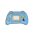 Creative light blue retro game console enamel brooch with yellow and red buttons - Blue Handheld Style (CC1023)