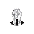 Creative enamel pin featuring a modern illustration style with black and white artistic pattern - Face Covering Hands (CC1660)