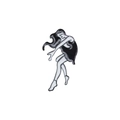 Artistic enamel brooch featuring a dancing girl with wings in black and white finish - Dancing Girl (CC1661)