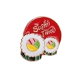 Pin's émaillé Sushi Time avec deux sushis sur fond rouge et finition en métal doré - Style de Rouleau de Sushi (CC1671)