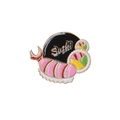 Ensemble de broches créatives en émail sushi avec crevettes et rouleaux en métal doré - Style Sushi aux Crevettes (CC1673)