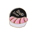 Insigne créatif en émail pour amateur de sushi avec texture de poisson rose et doré - Style Sushi au Saumon (CC1674)