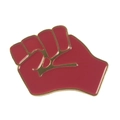 Broche en émail poing rouge avec bordure dorée symbole de solidarité et de force - Style de Poing Rouge (CC1784)