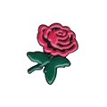 Lebendige rote Rosen Emaille Brosche mit grünen Blättern, modisches Metall-Abzeichen - Orange (CC1698)