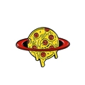 Badge créatif en émail Pizza Planet avec un design de fromage jaune fondant pour amis - Style Pizza Planète (CC1563)