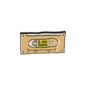 Retro khaki VHS tape enamel pin badge with classic vintage cassette aesthetic design - Retro Video Cassette (CC1657)