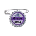 Creative purple grape soda bottle cap enamel pin with silver safety pin backing - Grape Style (CC1775)