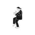 Pin de esmalte Vincent Vega de Pulp Fiction con bordes de plata pulida - Protagonista Masculino Bailando (CC2050)
