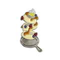 Creative enamel pin featuring stacked pancakes with berries in a silver frying pan - Souffle Pan (CC1507)