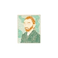 Pin de esmalte artístico autorretrato de Van Gogh con baño de oro y fondo verde - Estilo Autorretrato Van Gogh (CC2012)