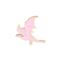 Pterosaurier-Brosche aus rosa Emaille mit goldenen Metalldetails und Drache-Design - Rosa (CC1866)
