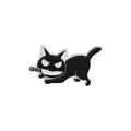Creative black cat with a knife enamel pin badge in minimalist monochrome style - Black Cat With Knife Style (CC1896)